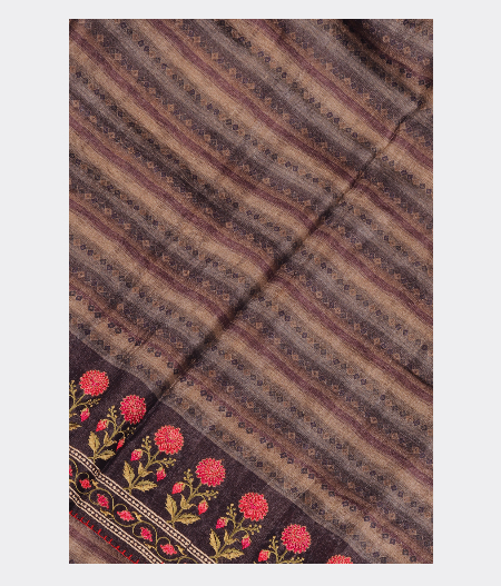 Grey Tussar Embroidery Saree T267186-image