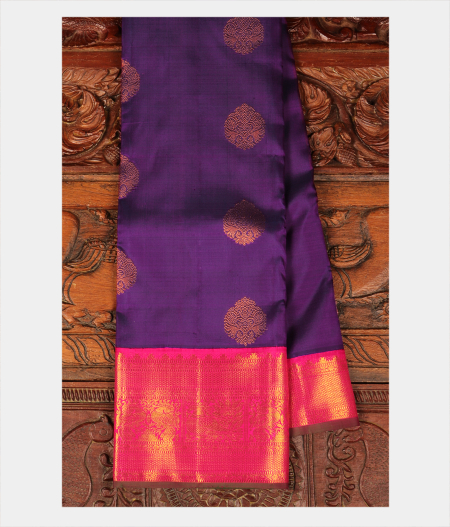 Purple Handwoven Kanjivaram Silk Saree T265962-image
