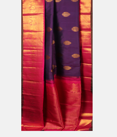 Purple Handwoven Kanjivaram Silk Saree T2659622