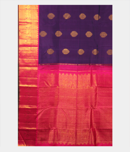 Purple Handwoven Kanjivaram Silk Saree T2659624