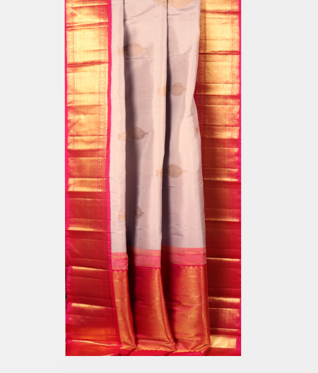 Light Grey Handwoven Kanjivaram Silk Saree T2606172