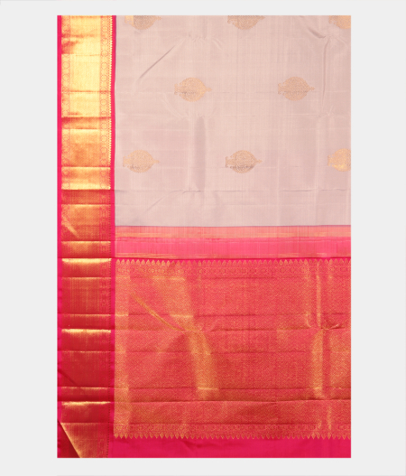 Light Grey Handwoven Kanjivaram Silk Saree T2606174
