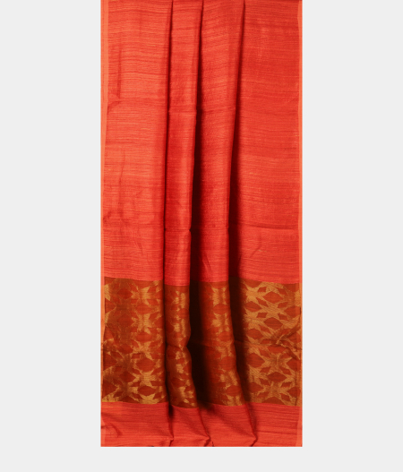 Rust Handwoven Tussar Saree T2329782