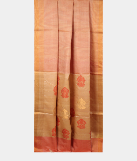 Peach Handwoven Tussar Saree T2652362