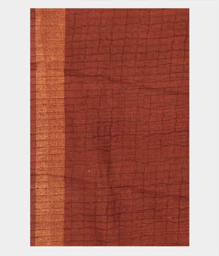 Brown Tussar Printed Saree T2704253