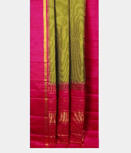  Green and Yellow  Handwoven Kanjivaram Silk Saree  T2611162