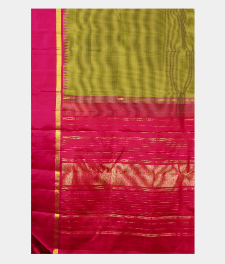  Green and Yellow  Handwoven Kanjivaram Silk Saree  T2611164