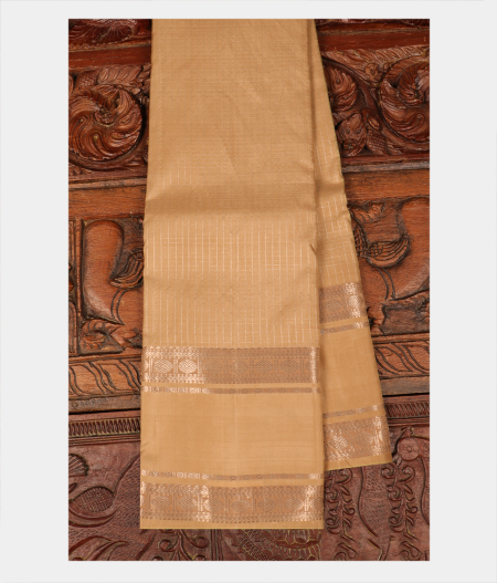 Beige Handwoven Kanjivaram Silk Saree T239281-image