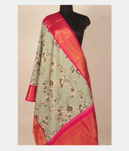 Grey  Printed Kanjivaram Silk Dupatta T2288762