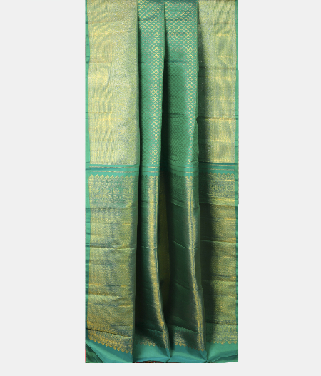 Peacock Green Handwoven Kanjivaram Silk Saree T2538932