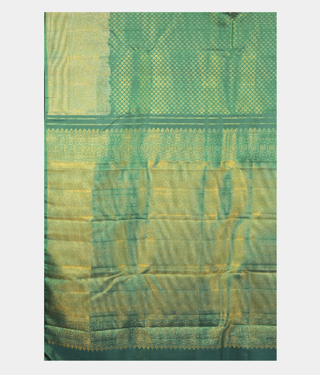 Peacock Green Handwoven Kanjivaram Silk Saree T2538934
