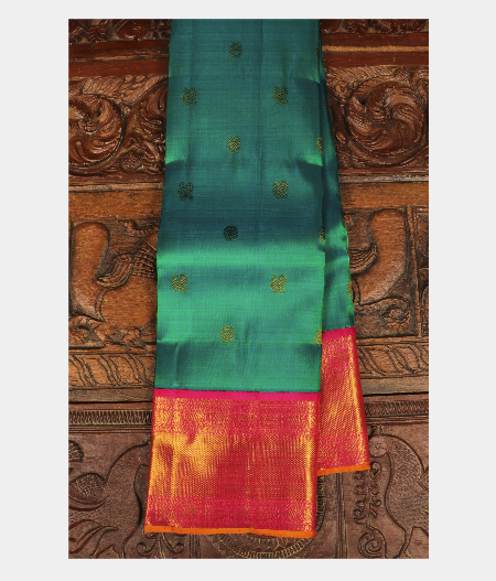 Peacock Blue Handwoven Kanjivaram Silk Saree T273759-image