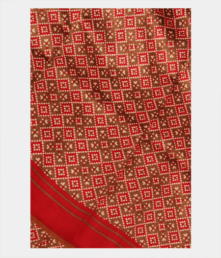 Brown Soft tussar Printed Saree T258152-image