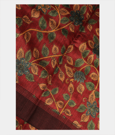 Maroon Tussar Printed Saree T267980-image