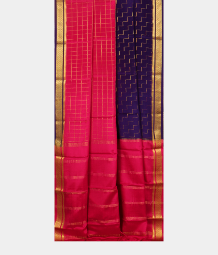 Magenta and Purple Mysore Silk Saree T2420302