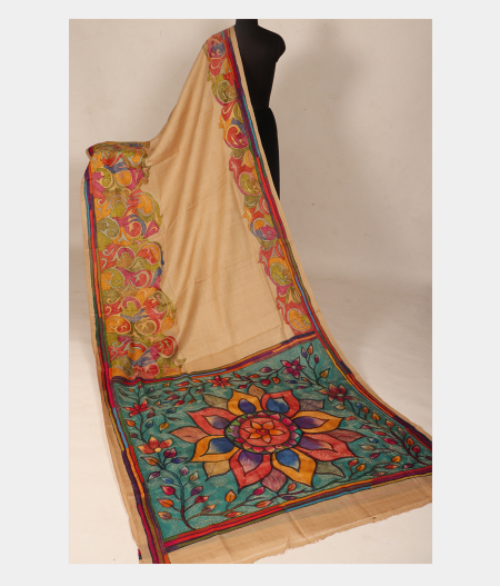 Beige Tussar Embroidery Saree T274851-image