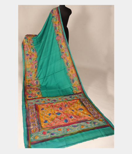 Green Tussar Embroidery Saree T274856-image