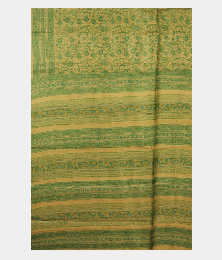 Light Green Tussar Printed Saree T2727934