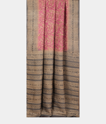 Pink Tussar Printed Saree T2728282