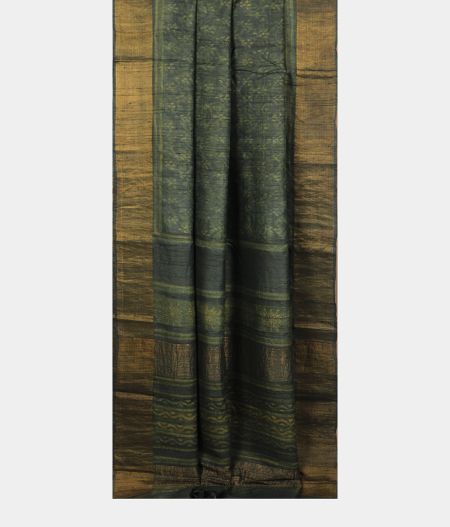 Green Tussar Printed Saree T2697162