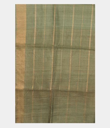 Greenish Grey Tussar Printed Saree T2747123