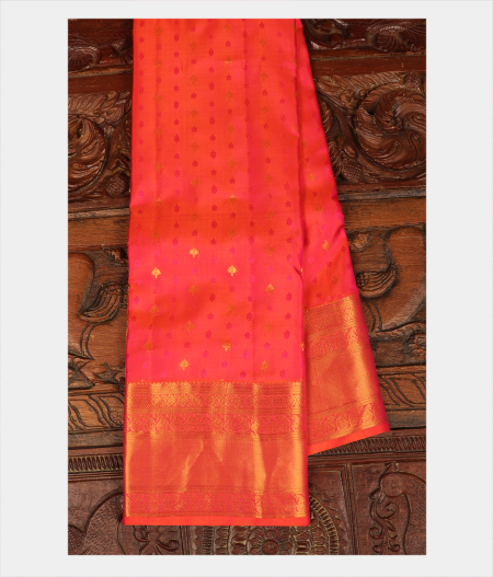 Pinkish Orange Soft Silk Saree T220522-image