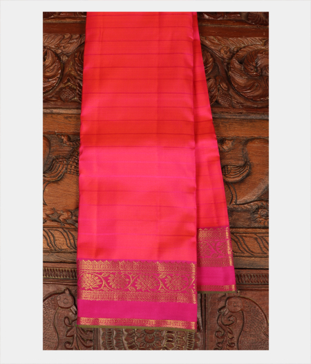 Orangish Pink Soft Silk Saree T247214-image