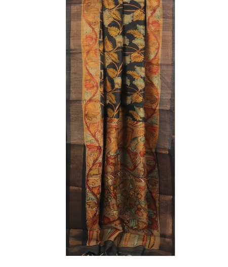 Blue Tussar Printed Saree T2746655