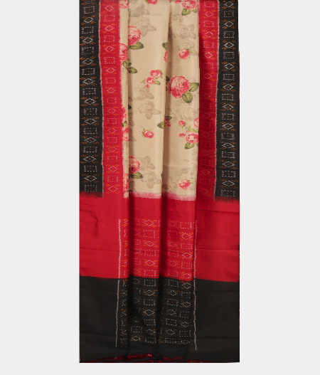 Greenish Grey  Ikat Silk Saree T2684642