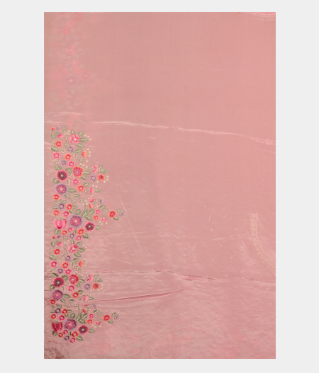 Pink Kora Organza Embroidery Saree T2768893