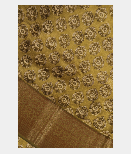 Green Soft Printed Cotton Saree T276056-image
