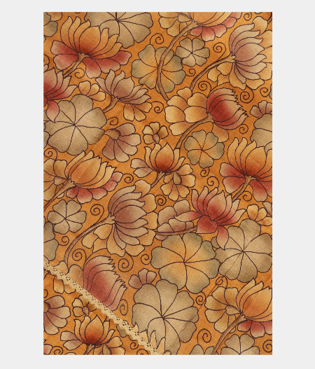 Peach Tussar Printed Saree T274438-image