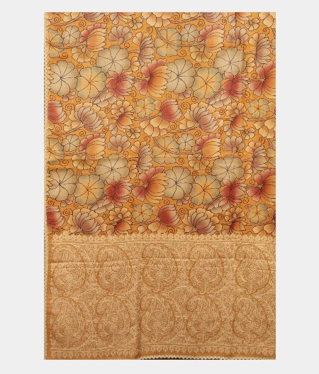 Peach Tussar Printed Saree T2744384