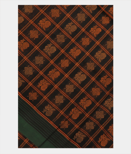 Black Silk Cotton Saree T266403-image