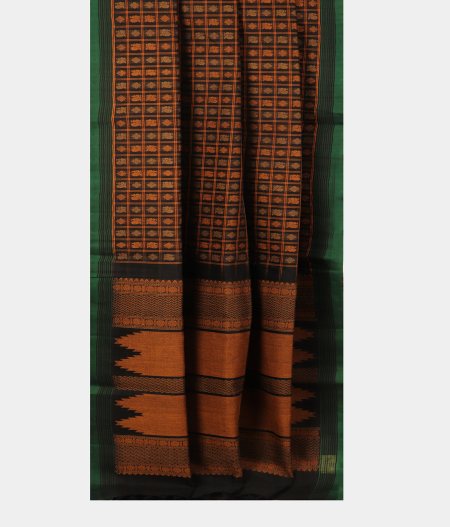 Black Silk Cotton Saree T2664032