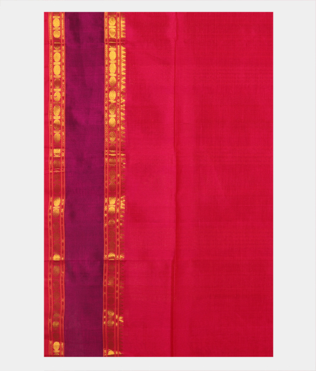 Pinkish Orange Silk Cotton Saree T2663193