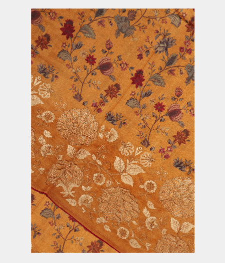 Yellow Tussar Printed Saree T276917-image