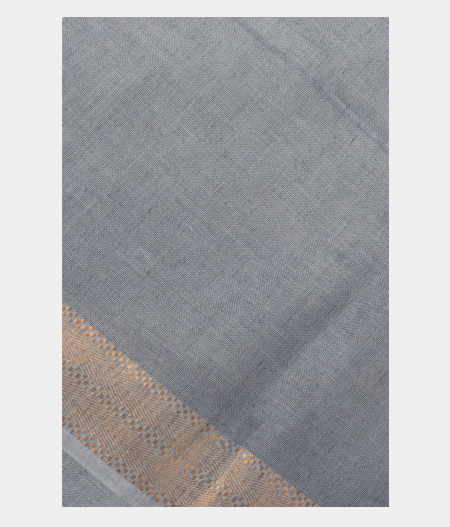 Blue Handwoven Linen Saree T246116-image