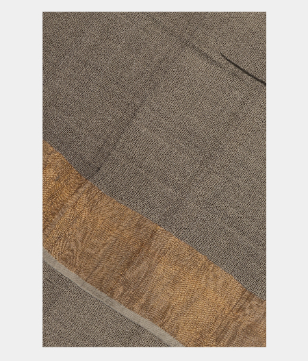 Grey Handwoven Linen Saree T267591-image