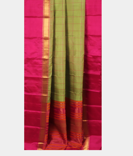 Pure soft silk saree teal green and dual shade of pink with zari woven –  Cherrypick