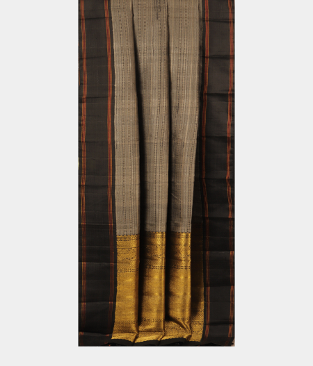 Black and Grey Handwoven Kanjivaram Silk Saree T2723162