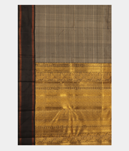 Black and Grey Handwoven Kanjivaram Silk Saree T2723164