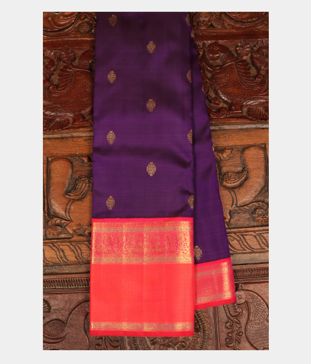 Violet Handwoven Kanjivaram Silk Saree T251695-image