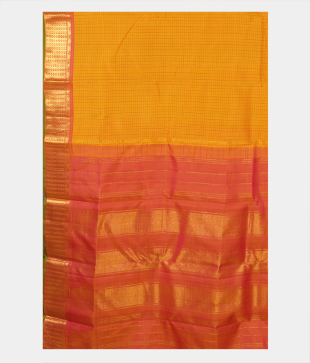 Yellow Handwoven Kanjivaram Silk Saree T2606094