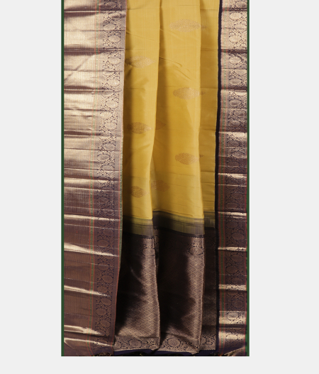 Yellowish Green Handwoven Kanjivaram Silk Saree T2737892