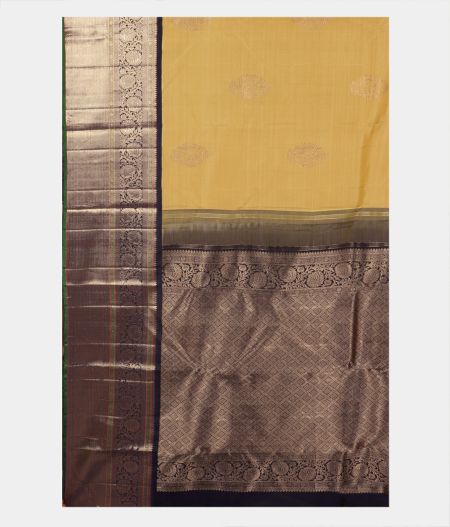 Yellowish Green Handwoven Kanjivaram Silk Saree T2737894