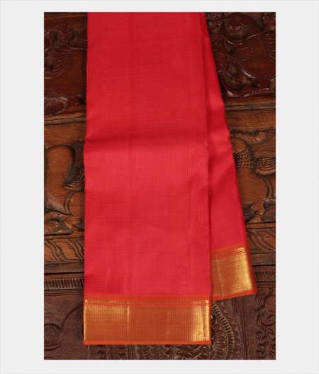 Pink and Orange Handwoven Kanjivaram Silk Saree T212526-image