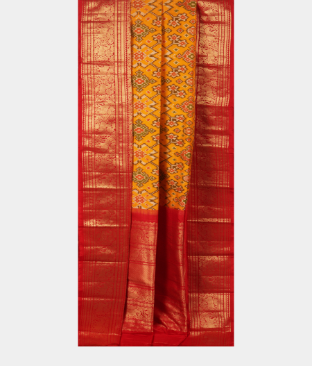 Yellow Ikat Silk Saree T2810444