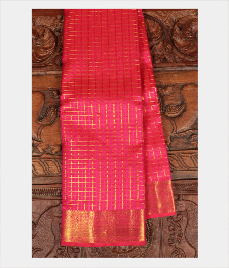 Pinkish Orange Handwoven Kanjivaram Silk Saree T280301-image