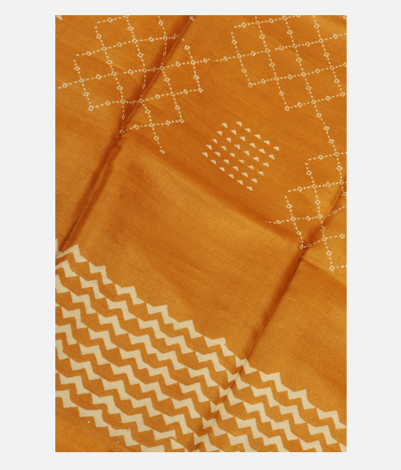 Yellow Tussar Printed Saree T280358-image